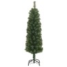 Sapin de Noël artificiel mince avec support vert 150 cm PVC 509763509763