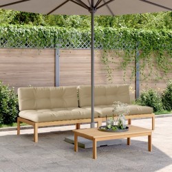 Canapés centraux palette de jardin 2pcs et coussins bois acacia 509764509764