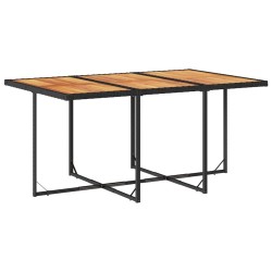 Ensemble à manger de jardin coussins 7pcs Noir Résine tressée 509776509776