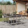Ensemble à manger de jardin et coussins 7 pcs gris clair rotin 509777509777