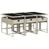 Ensemble à manger de jardin et coussins 7 pcs gris clair rotin 509777509777