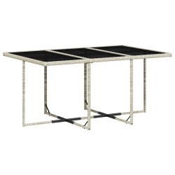 Ensemble à manger de jardin et coussins 7 pcs gris clair rotin 509777509777