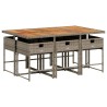 Ensemble à manger de jardin et coussins 7 pcs gris rotin 509779509779