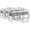 Ensemble à manger de jardin et coussins 7 pcs gris rotin 509779509779