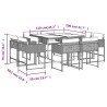 Ensemble à manger de jardin et coussins 9 pcs mélange beige 509791509791