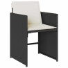 Ensemble à manger de jardin 9pcs coussins noir résine tressée 509793509793