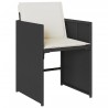 Ensemble à manger de jardin coussins 7pcs Noir Résine tressée 509797509797