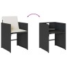 Ensemble à manger de jardin coussins 7pcs Noir Résine tressée 509797509797