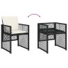 Ensemble à manger de jardin 9pcs coussins noir résine tressée 509802509802