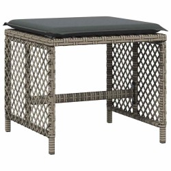 Ensemble à manger de jardin 11pcs avec coussins gris poly rotin 509803509803
