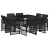 Ensemble à manger de jardin 9pcs coussins noir résine tressée 509805509805