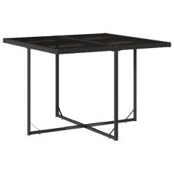 Ensemble à manger de jardin 9pcs coussins noir résine tressée 509805509805