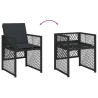 Ensemble à manger de jardin 9pcs coussins noir résine tressée 509805509805