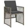 Ensemble à manger de jardin 9 pcs coussins gris résine tressée 509807509807