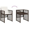 Ensemble à manger de jardin et coussins 9 pcs marron poly rotin 509808509808