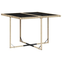 Ensemble à manger de jardin et coussins 9 pcs beige Poly rotin 509809509809