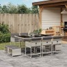 Ensemble à manger de jardin 11pcs avec coussins gris poly rotin 509810509810