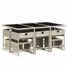 Ensemble à manger de jardin 11pcs avec coussins gris poly rotin 509810509810