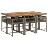 Ensemble à manger de jardin et coussins 7 pcs gris rotin 509814509814