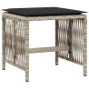Ensemble à manger de jardin et coussins 9 pcs gris clair rotin 509818509818