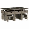 Ensemble à manger de jardin 11pcs avec coussins gris poly rotin 509820509820