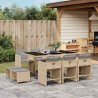 Ensemble à manger de jardin et coussins 11 pcs mélange beige 509822509822