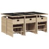 Ensemble à manger de jardin et coussins 11 pcs mélange beige 509822509822