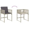 Ensemble à manger de jardin et coussins 7 pcs gris clair rotin 509825509825