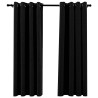 Rideaux occultants Aspect lin avec œillets 2 pcs Noir 140x175cm 509832509832