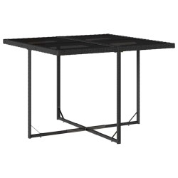 Ensemble à manger de jardin 9pcs coussins noir résine tressée 509834509834