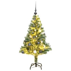 Sapin de Noël artificiel 150 LED&boules&neige floquée 150 cm 509839509839