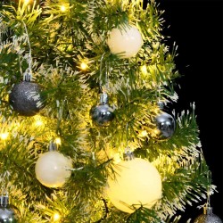Sapin de Noël artificiel 150 LED&boules&neige floquée 150 cm 509839509839