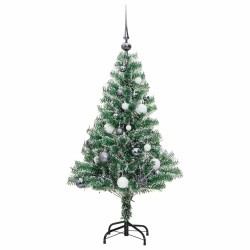 Sapin de Noël artificiel 150 LED&boules&neige floquée 150 cm 509839509839