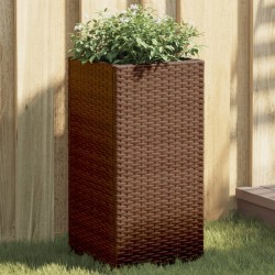Jardinières 2 pcs marron 30x30x60 cm résine tressée 509840509840