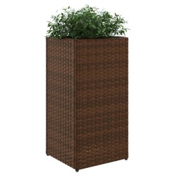 Jardinières 2 pcs marron 30x30x60 cm résine tressée 509840509840