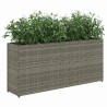 Jardinières avec 2 pots 2 pcs gris 90x20x40 cm résine tressée 509842509842