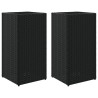 Jardinières 2 pcs noir 30x30x60 cm résine tressée 509843509843