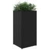 Jardinières 2 pcs noir 30x30x60 cm résine tressée 509843509843