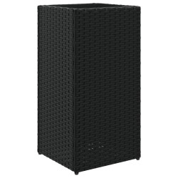 Jardinières 2 pcs noir 30x30x60 cm résine tressée 509843509843