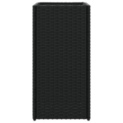 Jardinières 2 pcs noir 30x30x60 cm résine tressée 509843509843