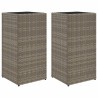 Jardinières 2 pcs gris 30x30x60 cm résine tressée 509844509844