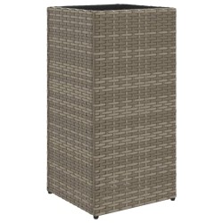 Jardinières 2 pcs gris 30x30x60 cm résine tressée 509844509844