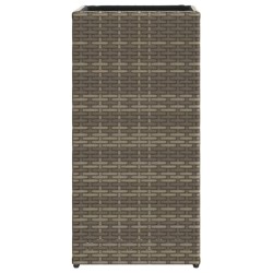 Jardinières 2 pcs gris 30x30x60 cm résine tressée 509844509844