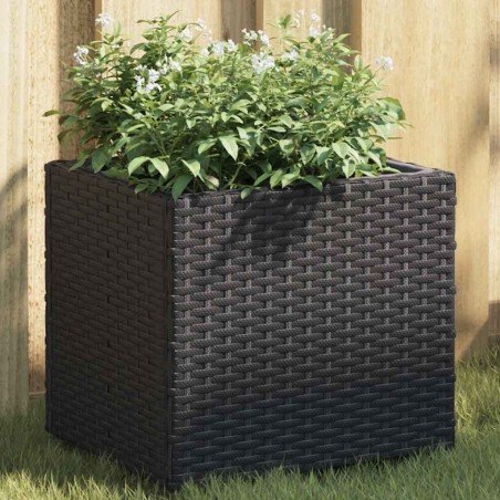 Jardinières 2 pcs noir 36x30x32 cm résine tressée 509847509847