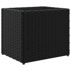 Jardinières 2 pcs noir 36x30x32 cm résine tressée 509847509847