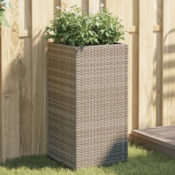 Jardinières 2 pcs gris 40x40x80 cm résine tressée 509851509851