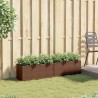 Jardinières avec 2 pots 2 pcs marron 72x30x32 cm résine tressée 509856509856