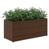 Jardinières avec 2 pots 2 pcs marron 72x30x32 cm résine tressée 509856509856