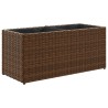 Jardinières avec 2 pots 2 pcs marron 72x30x32 cm résine tressée 509856509856