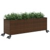 Jardinières et roulettes 2pcs marron 107x32x38cm résine tressée 509859509859